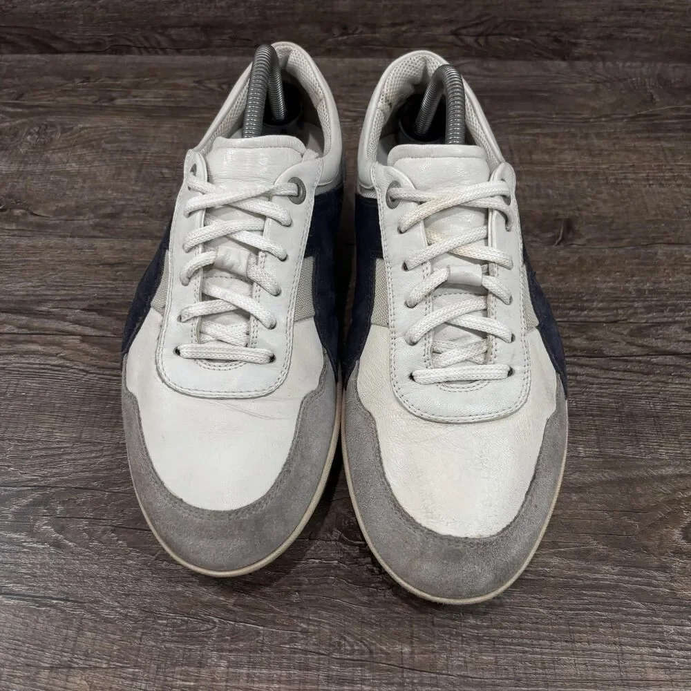 Salvatore Ferragamo Cassina Low Shoes Men's 8.5 EE Leather Suede Sneakers Italy